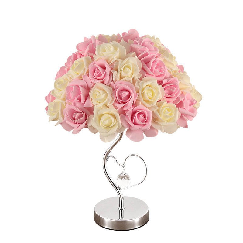 Wedding Decoration Lamp 220V Valentine's Day Gift Marriage Bedroom Bedside Desk Lamp Creative Roses Flower Light