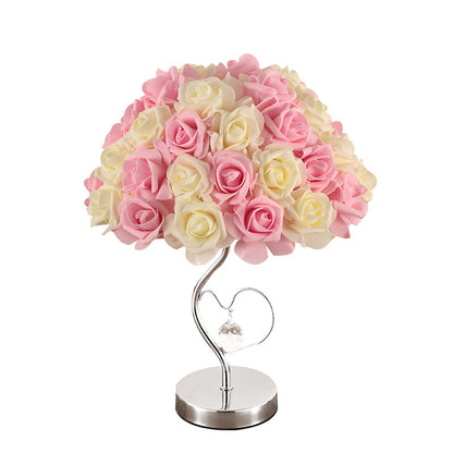 Wedding Decoration Lamp 220V Valentine's Day Gift Marriage Bedroom Bedside Desk Lamp Creative Roses Flower Light